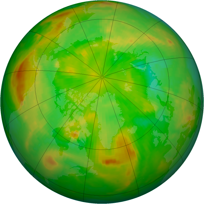 Arctic ozone map for 17 June 1989